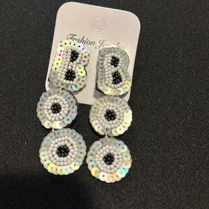 Boo seed bead earrings